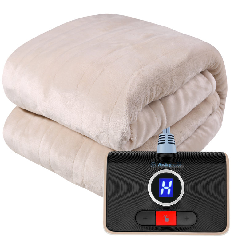 Couverture électrique en flanelle douce Westinghouse, Beige, L 50 po x L 60 po