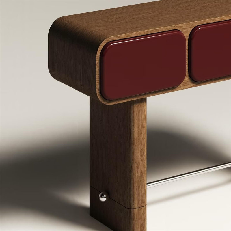 Console Mid-Century, H 31,5 po x l 55,1 po x P 13,8 po