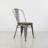 Melien Stackable Gunmetal Side Chair with Wood Seat - Indoor/Outdoor