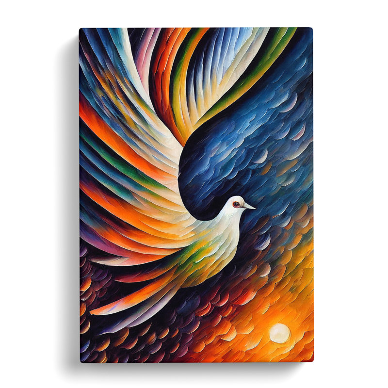 Dove Bird in Colour - Wrapped Canvas, 50cm H x 35cm W x 3cm D