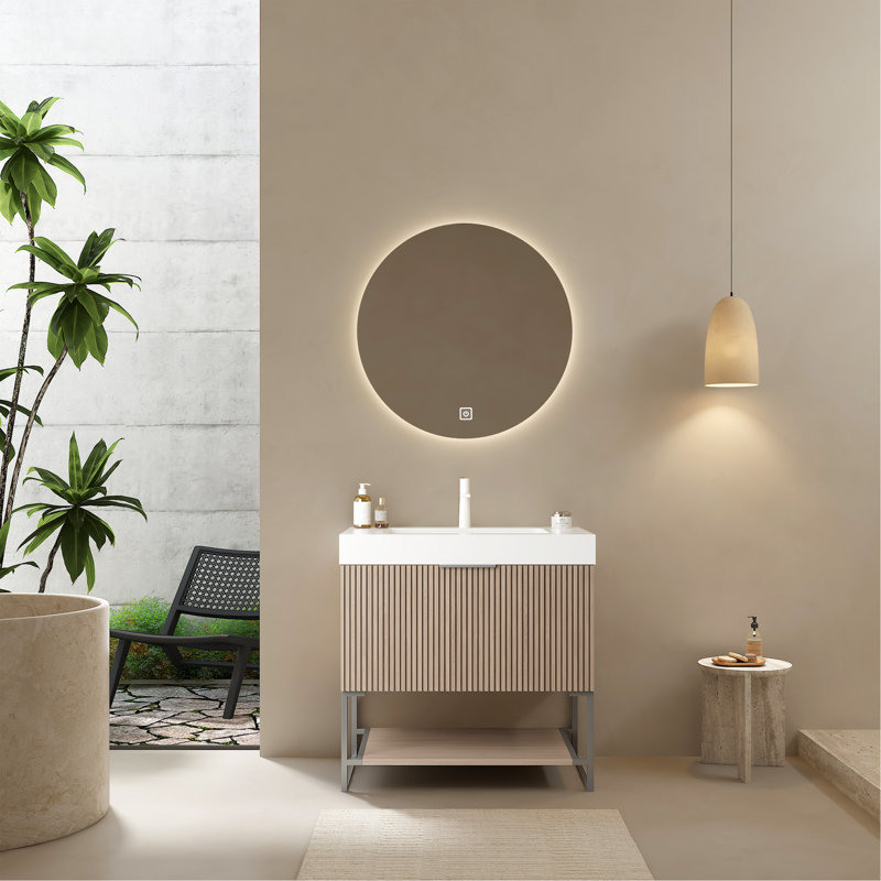 Meuble-lavabo élégant avec lavabo haute performance et grand espace de rangement