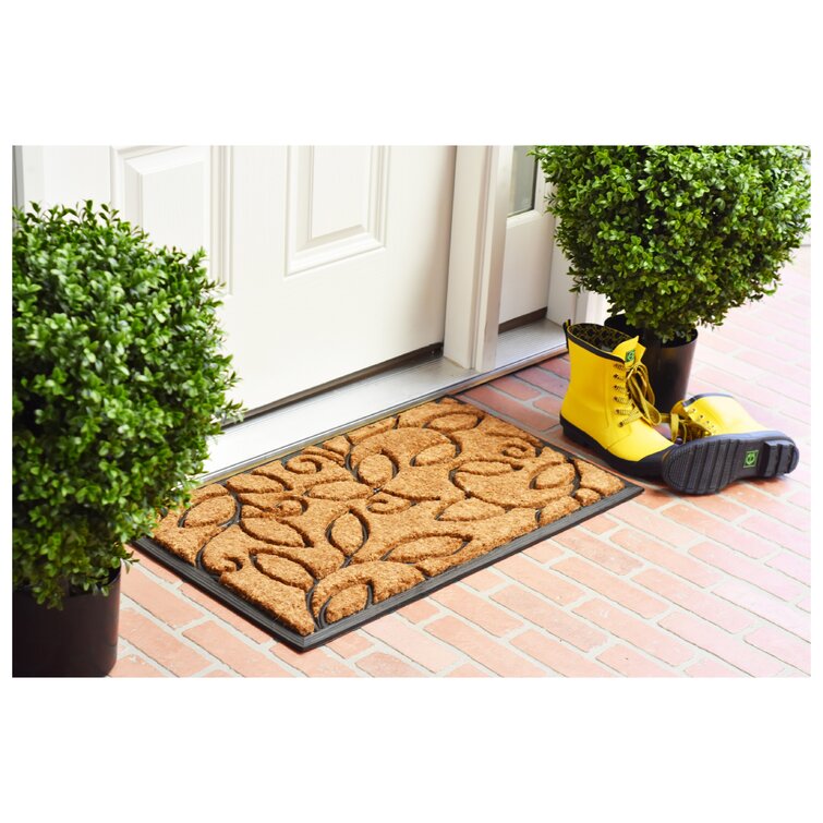 Red Barrel Studio® Glenmeadow Non-Slip Floral Outdoor Doormat