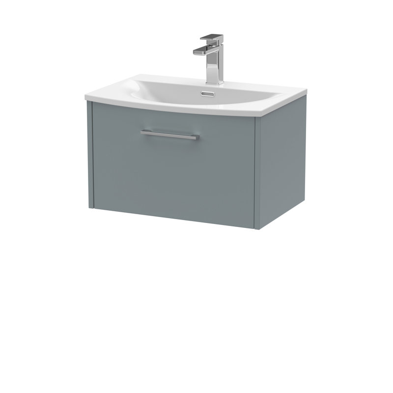 Juno Single Bathroom Vanity with Vitreous China Basin, Coastal Grey