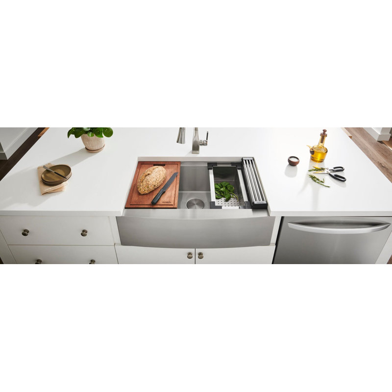 Verona Workstation 36" L x 21" W Apron Kitchen Sink