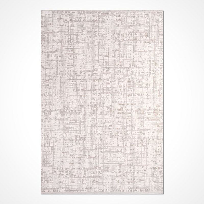 Tapis beige moderne lavable à la machine, Rectangle 2 pi 8 po x 5 pi