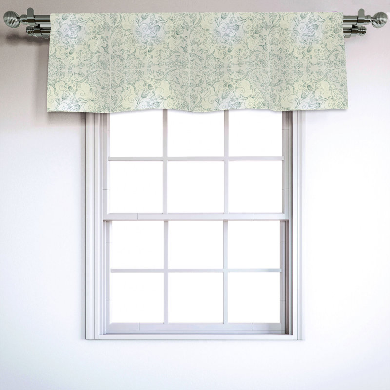 Sateen Floral Ruffled Window Valance