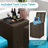 7 Pieces Outdoor Furniture Set with Fire Pit Table and Propane Tank Cover Black-904043342