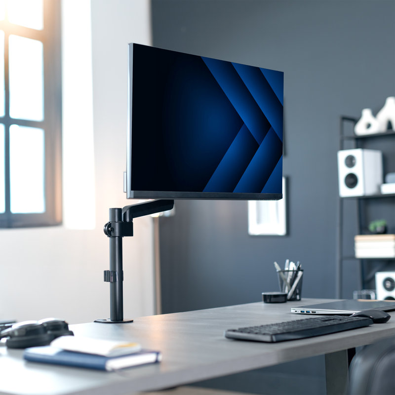 Support de bureau pour moniteur pneumatique à bras simple