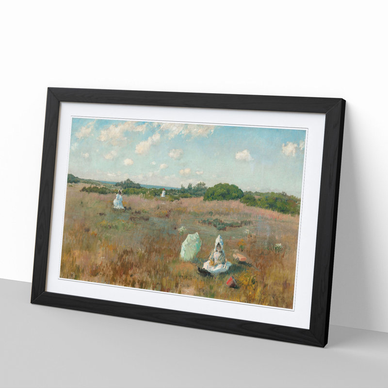Gathering Autumn Flowers by William Merritt Chase - Framed Print, 36cm H x 48cm W x 2cm D, Black Framed