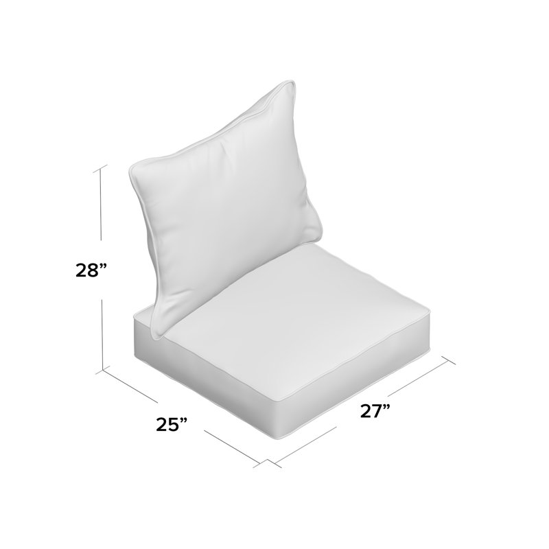Coussin de chaise longue d’intérieur/d’extérieur assis, H 23 po x l 25 po