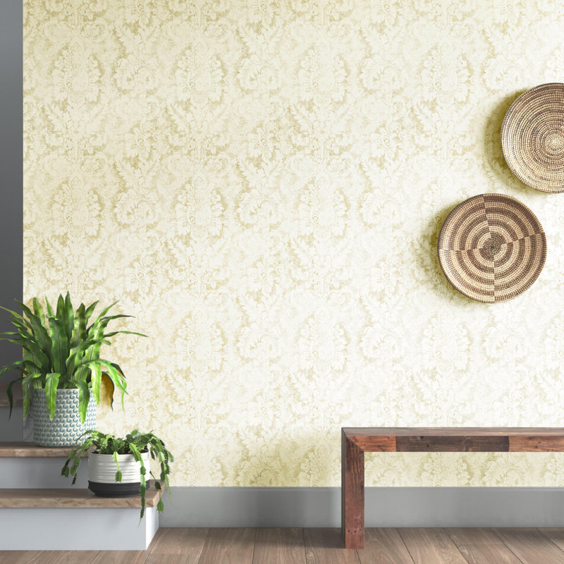 Rouleau de papier peint L 32,7 pi x l 20,5 po Gaitan, Crème beige