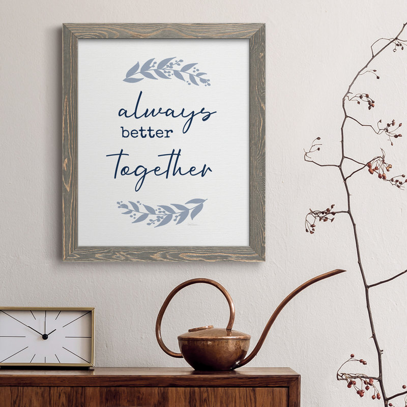 «Always Together», art textuel sur toile, Gris, H 37,5 po x l 27,5 po x P 1,5 po