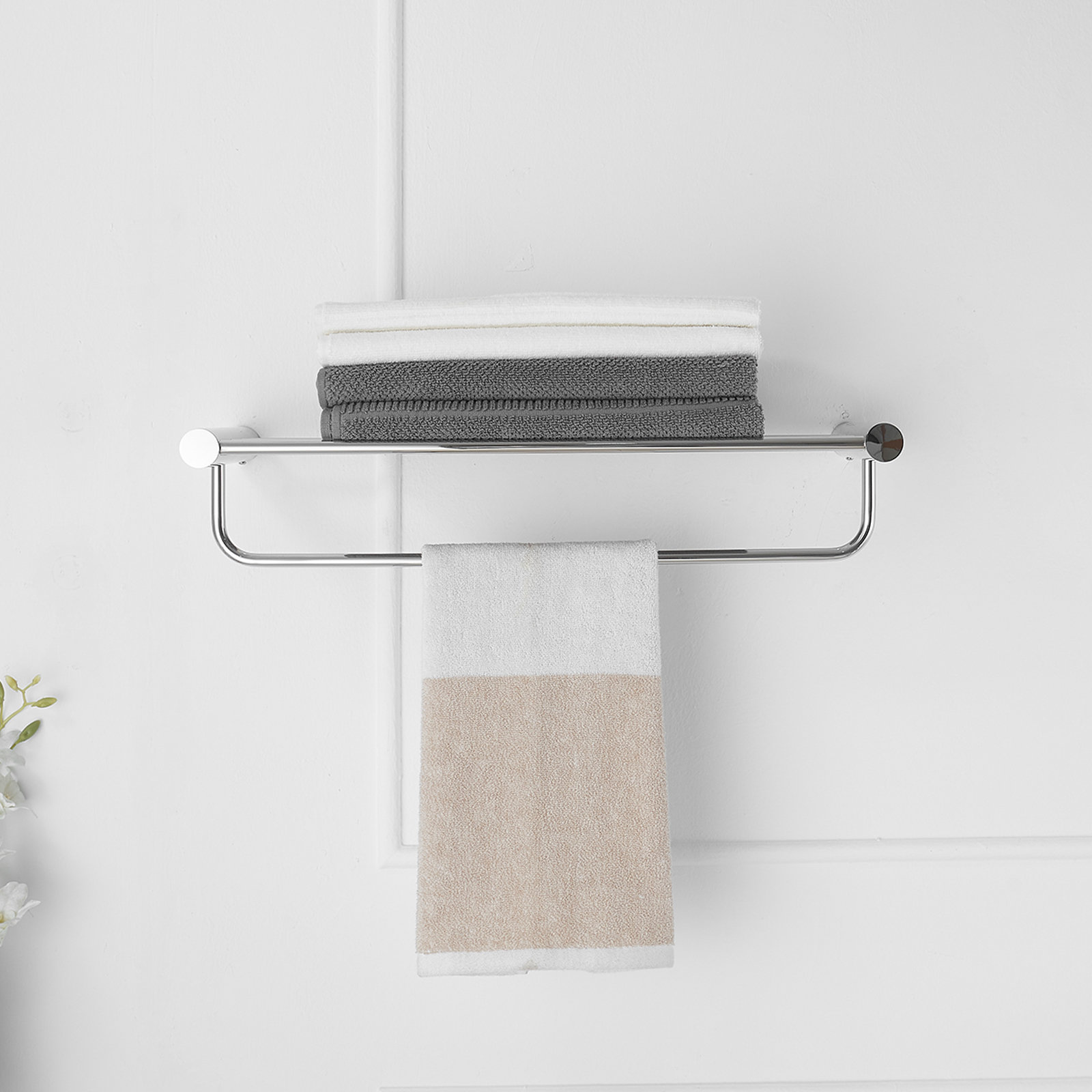 VIBRANTBATH Bathroom Towel Rack With Two Towel Racks, 24 In. Towel Rack ...