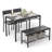 Tamajah 4-Piece 4-Person Dining Table Set with Bench, 2 Chairs & Storage Shelves-569864100