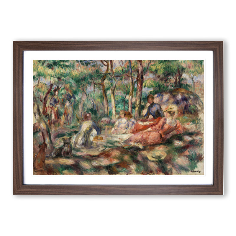 Picnic by Pierre-Auguste Renoir - Picture Frame Painting, 48cm H x 65cm W x 2cm D, Walnut Framed