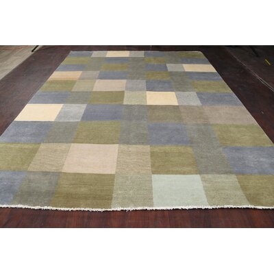 One-of-a-Kind Hand-Knotted New Age 8' x 10'4"" Wool Area Rug in Blue/Green/Beige -  Rugsource, RUG-5305