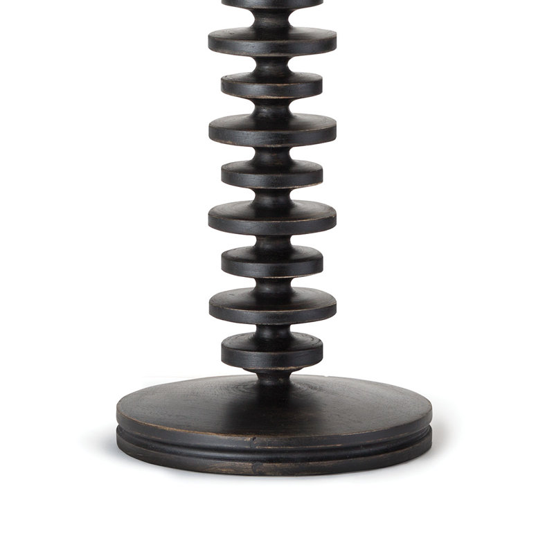 Ebony Birch Wood Table Lamp with Linen Shade