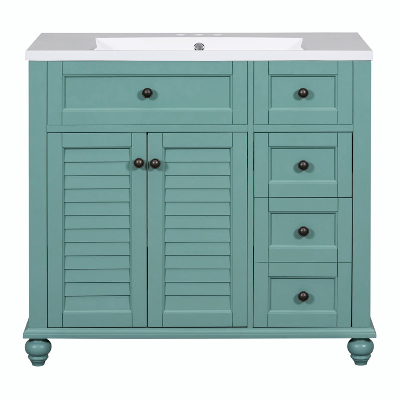 Meuble-lavabo simple avec plateau Kashima 35,4