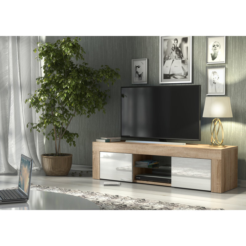 Davarrio Unfinished TV Stand for TVs up to 48", Oak/White