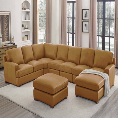 Canapé modulaire en cuir à large assise modulaire