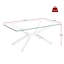 Table basse rectangulaire en verre trempé transparent de 39,37 pouces de style moderne avec pieds en métal durables pour le salon