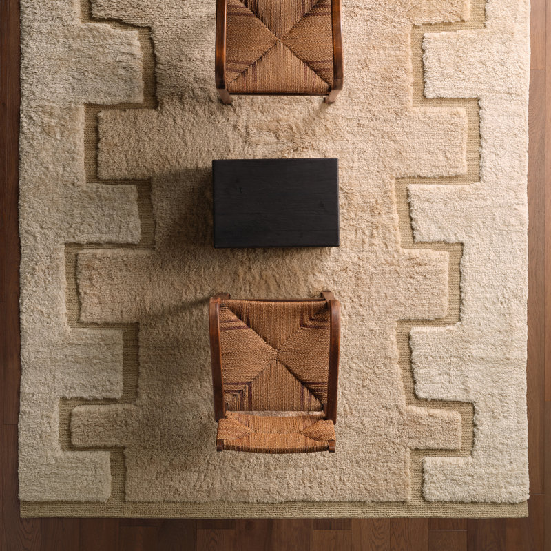 Jaipur Living Perri Handwoven Modern/Contemporary Ivory/Tan Shag Area Rug (9'X12'), Rectangle 10' x 14'