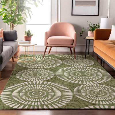 Tapis vert Prisco lavable à la machine de qualité supérieure