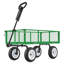 JARDIN DE JARDIN: Chariot de jardin en acier robuste d'une capacité de 900 lb, doté de panneaux latéraux amovibles pour la conversion à plat, d'une poignée réglable et de pneus de 10 pouces, idéal pour une utilisation en extérieur.
