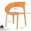 Polypropylène tropical orange simple - chaises latérales pour terrasses extérieures, chaises empilables, sièges de soutien lombaire