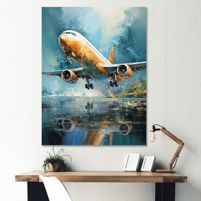 " Plane Flight Reflection On Lake "