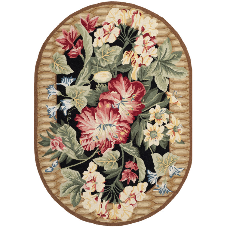 Hogle Hand Hooked Wool Floral Rug