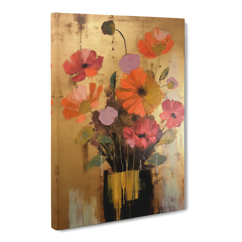 CAN-V0523-1495X Mid Century Flowers Vol.6 - Wrapped Canvas Print, 50cm H x 35cm W x 3cm D