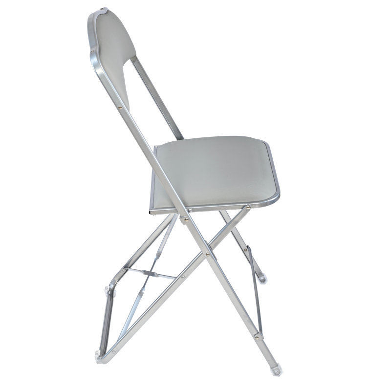 Chaise pliante de style Fritz, Gris argenté