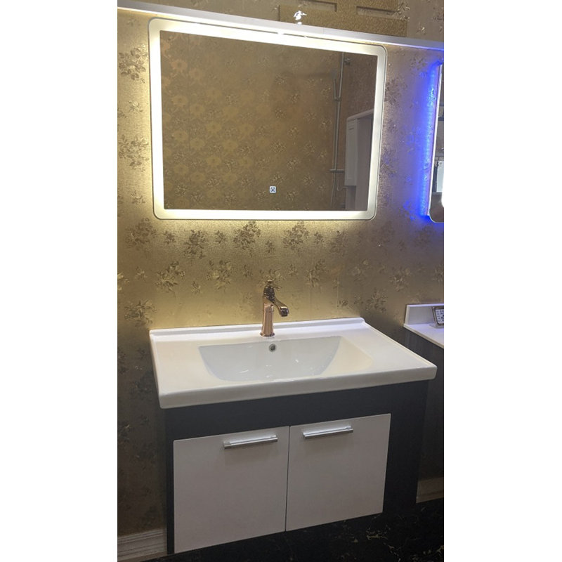 Ensemble de meuble-lavabo mural simple de 24 po avec Miroir Cercis