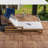 Acacia Wood Adjustable Backrest Outdoor Lounge Chair-937998536