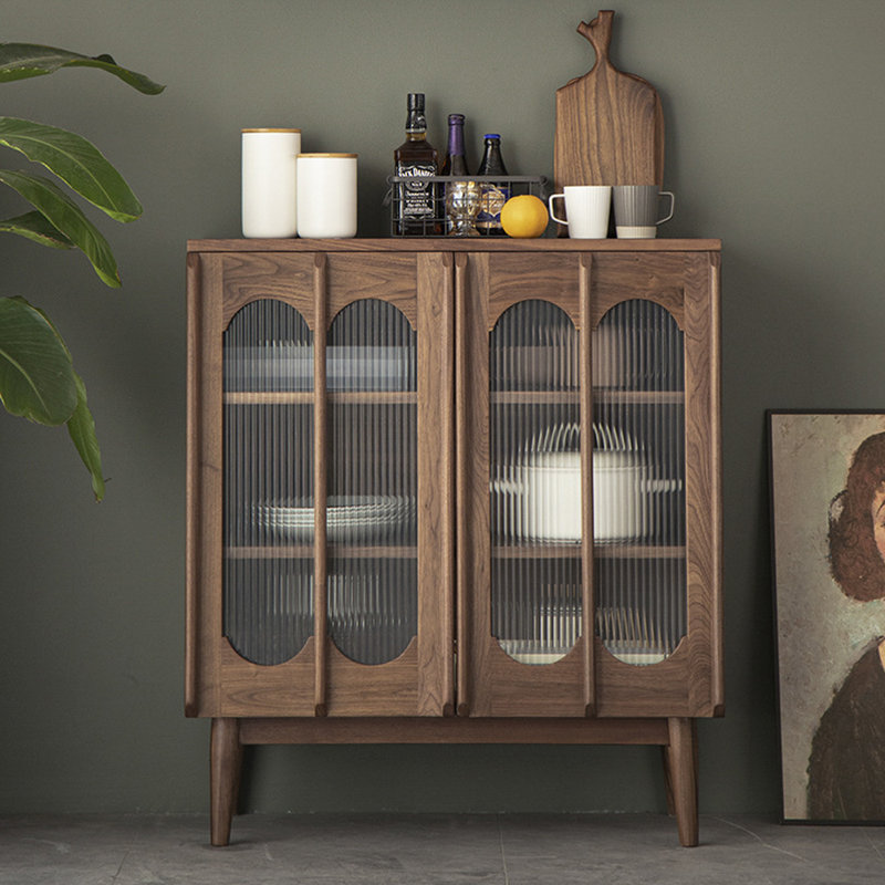 Buffet simple en verre, Marron foncé