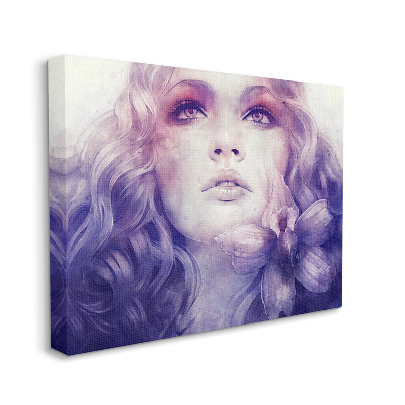 Fleur mauve vive, fleur qui coule les cheveux, Plaque murale, L 20 po x H 20 po