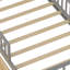 Lit simple gris avec support de tête de lit, 2 tiroirs sous le lit et garde-corps de sécurité à trois côtés-403906385