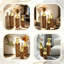 Ensemble de 3 vases décoratifs en métal