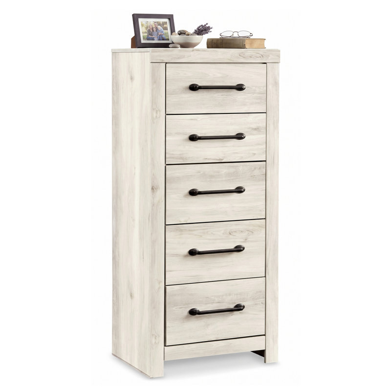 Drystan Narrow 5 Drawer Chest, Beige