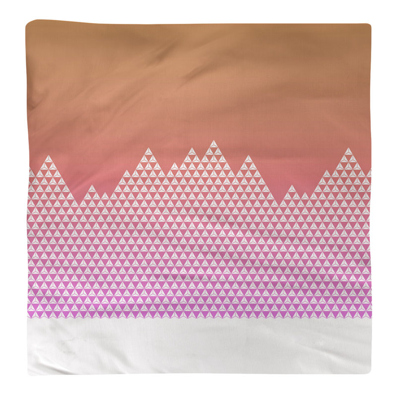 Serviette de coton à motif mountain, H 0,1 po x l 10 po x P 10 po, Orange / mauve, Sergé de polyester