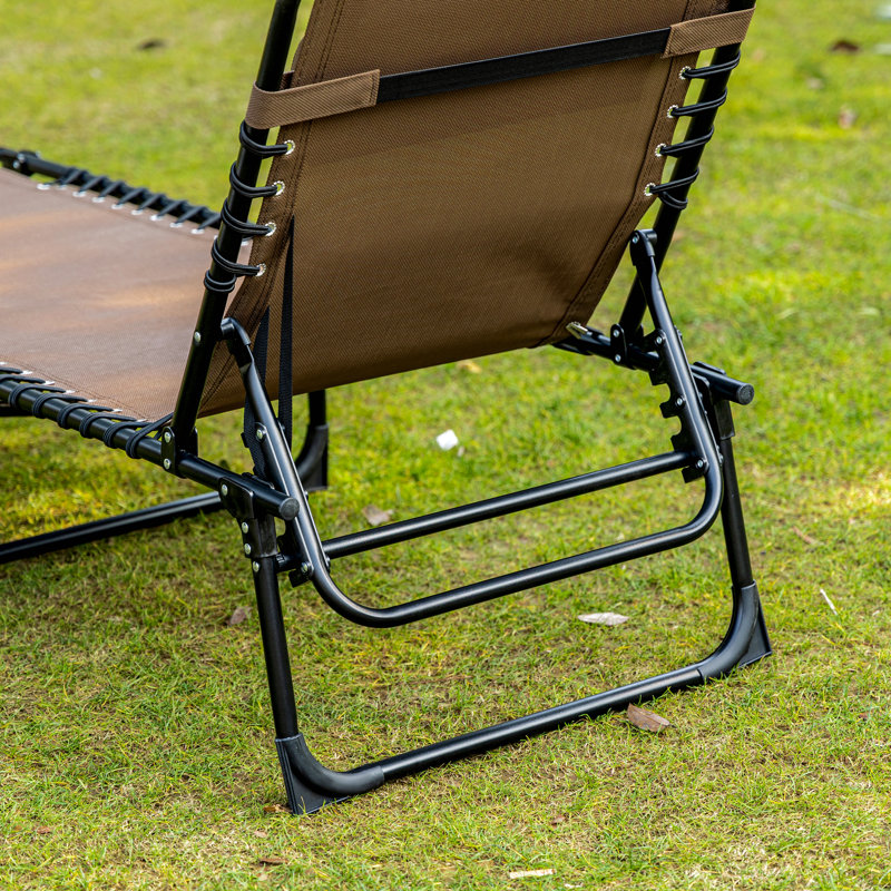 Chaise longue inclinable Outsunny, Brun