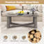  Table basse Table basse en bois d'hévéa massif avec base en forme de X pour le salon