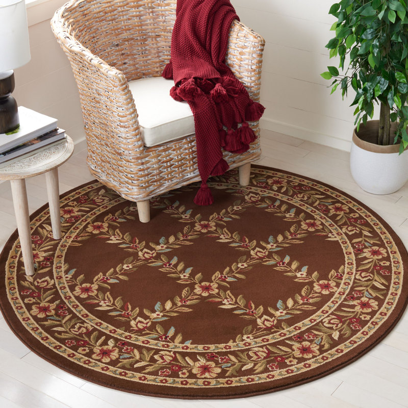 Klose Performance Floral Rug, Round 5'3"