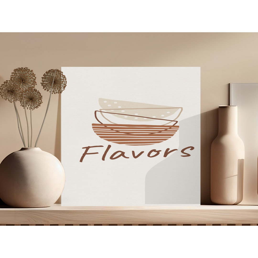 Abstract Kitchen Canvas Wall Art, Modern Minimalist Food Art Print, Earthy Neutral Flavors Decor for Dining Room or Coffee Bar
