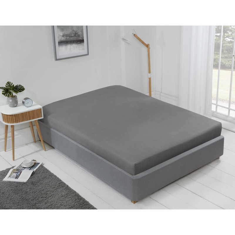 Kirke Flannel Fitted Sheet, Double (4'6), Grey