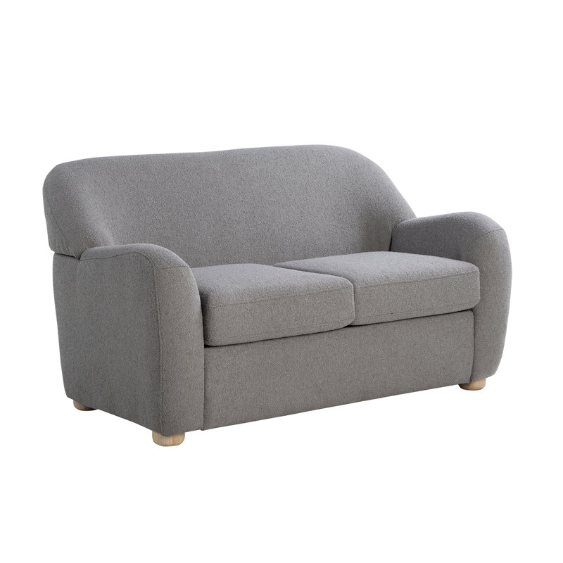 Causeuse en tissu d'ameublement moderne 57,1 po Emily, Gris