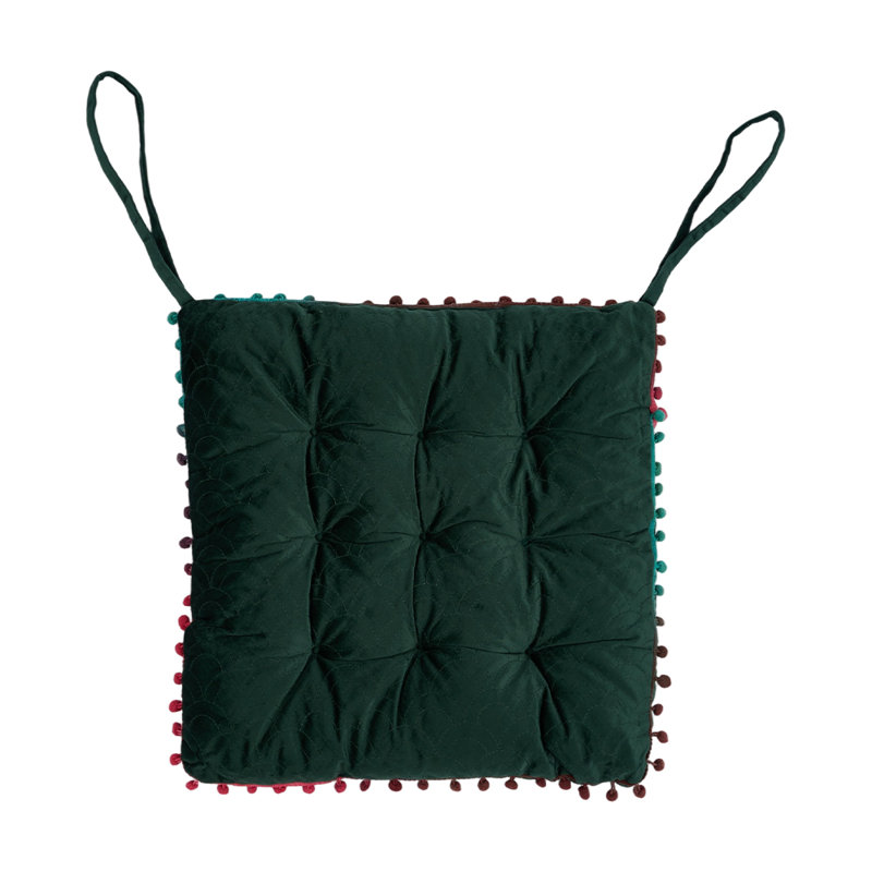 40 x 40cm Thick Padded Chair Cushion, Dark Green