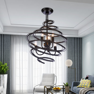 Lustre géométrique unique à 6 lumières Kaydence