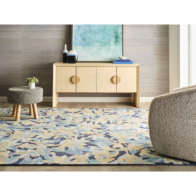 Avalonian Handmade Hand Tufted Wool Blue/Green Rug, Rectangle 9' x 13'